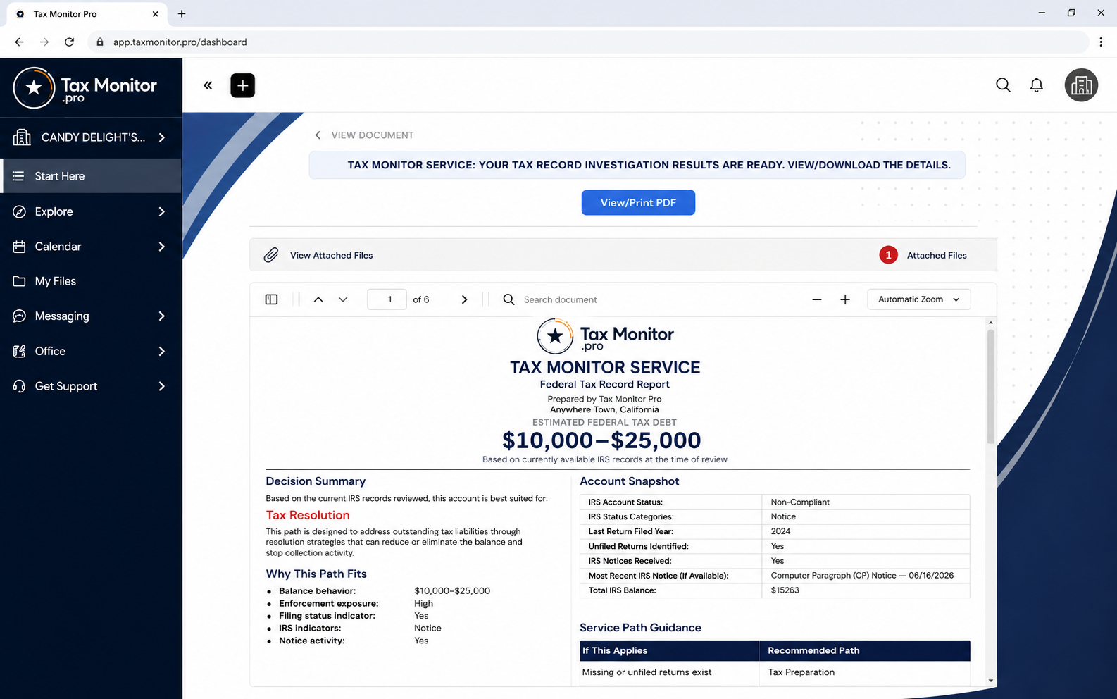 Step 4 of 4 — Tax record & discuss results